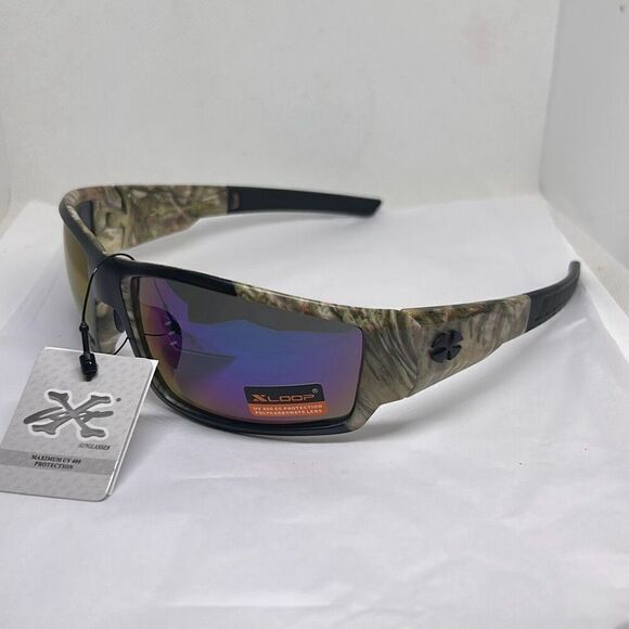 X-Loop Camouflage Mirrored Mens Sunglasses - Picture 1 of 3